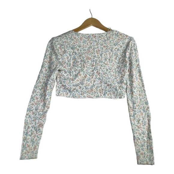 Zara Floral Print Cropped Cardigan size Small - Picture 4 of 6